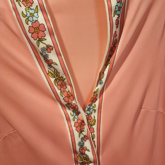 Gossard Artemis Vintage Pink 100% Nylon Long Sleeves Night Gown Sleepwear size M - Picture 5 of 14